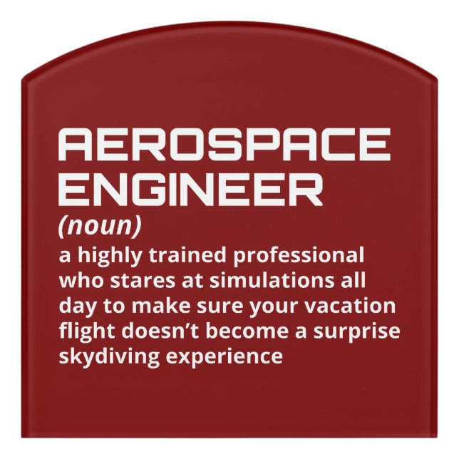 Aerospace Engineer - Funny Definition W-3 Door Sign (Contour Front)