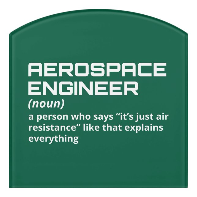 Aerospace Engineer - Funny Definition W-4 Door Sign (Contour Front)