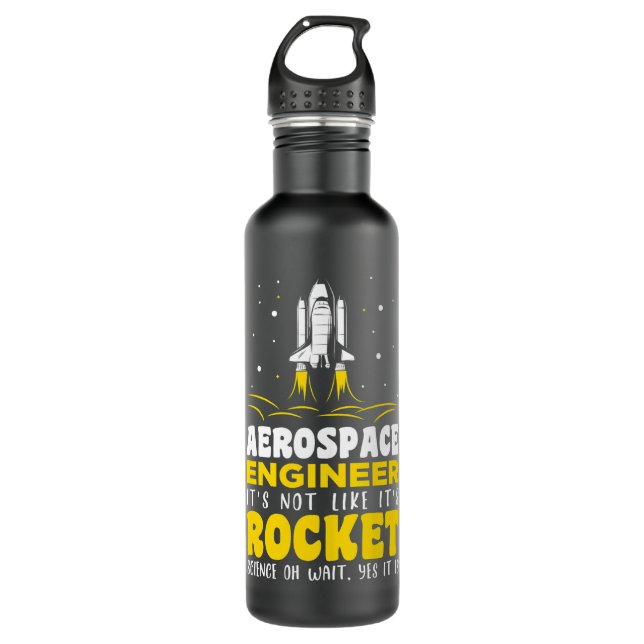 Aerospace engineer its not like its rocket science stainless steel water bottle (Front)