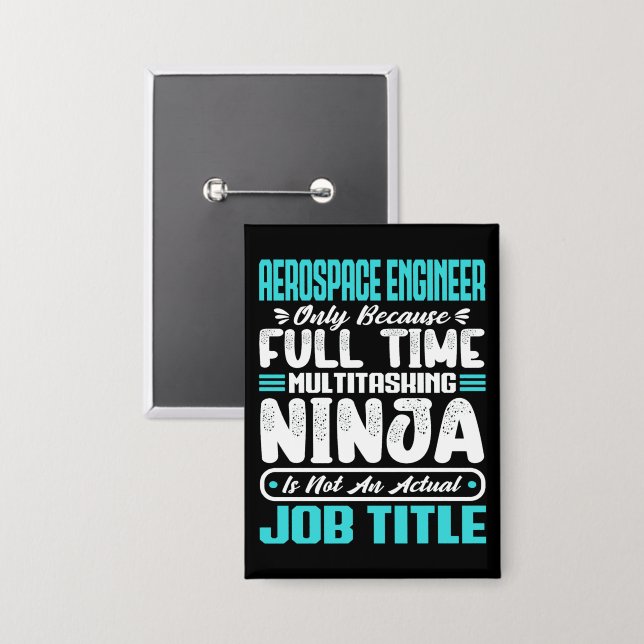 Aerospace Engineer Job Title Profession Skills Button (Front/Back)