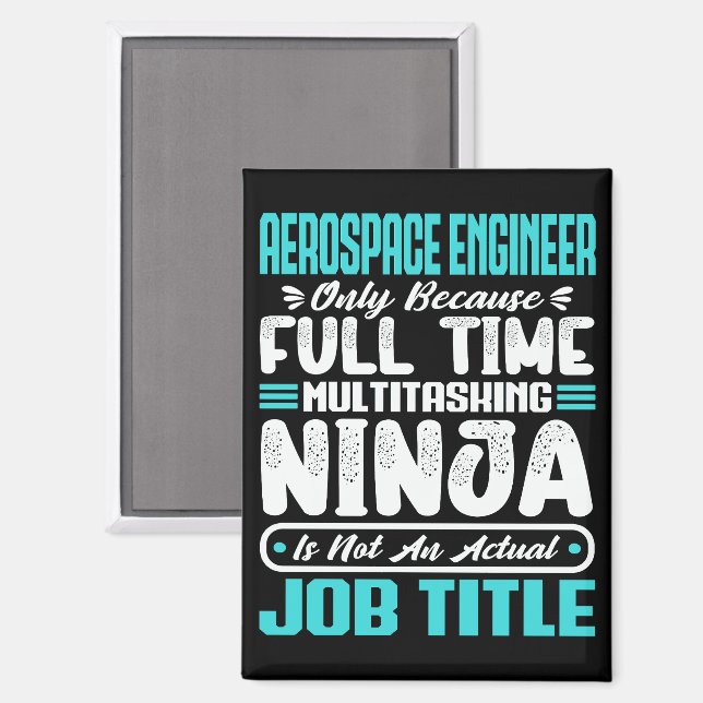 Aerospace Engineer Job Title Profession Skills Magnet (Front/Back)