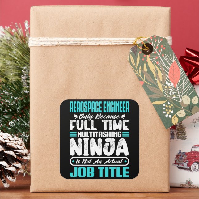 Aerospace Engineer Job Title Profession Skills Square Sticker (Holiday)