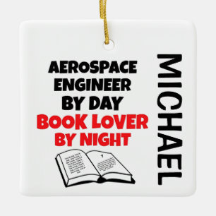 Aerospace Engineer loves Reading CUSTOM Ceramic Ornament