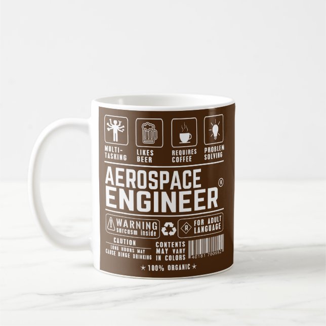 Aerospace Engineer Multitasking Beer Coffee Coffee Mug (Left)
