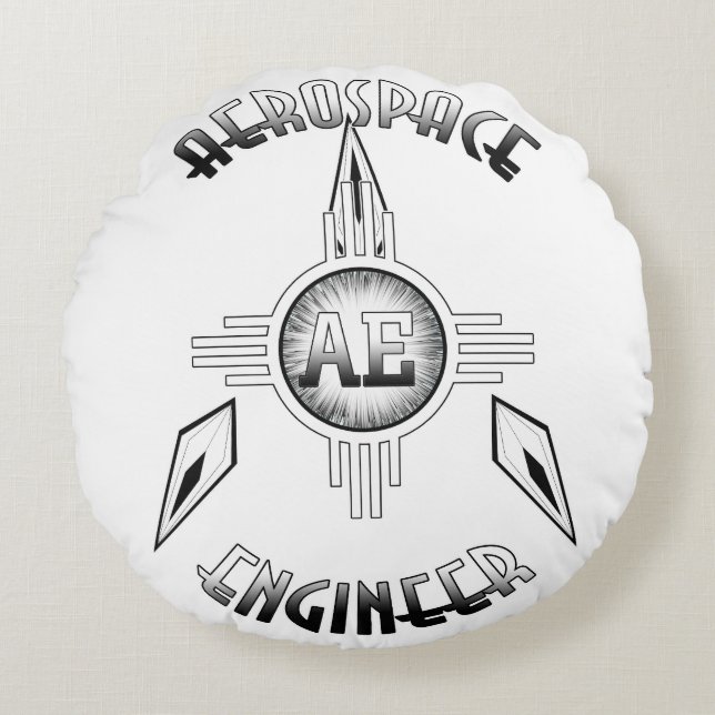 Aerospace Engineer Retro Round Pillow (Front)