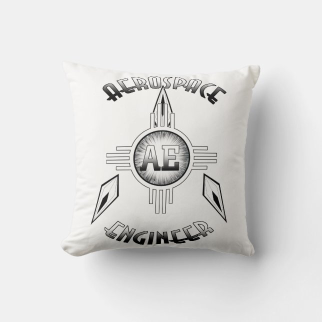 Aerospace Engineer Retro Throw Pillow (Front)