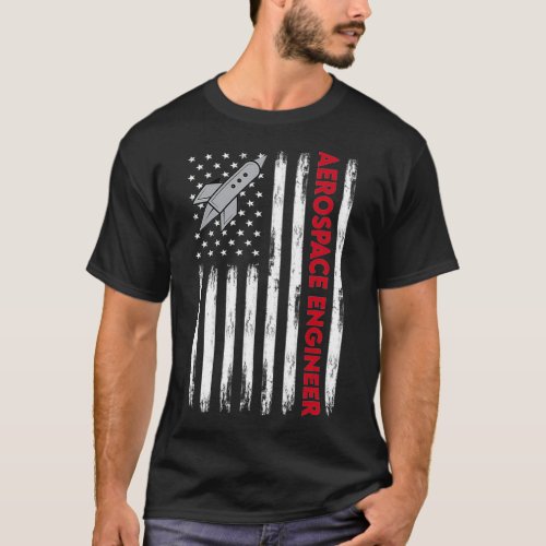 Aerospace Engineer USA Flag Design  T_Shirt