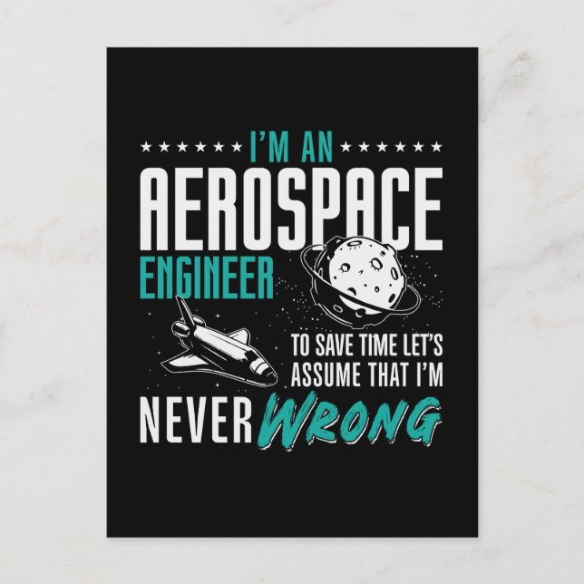 Aerospace I'm An Aerospace Engineer Engineering Holiday Postcard (Front)