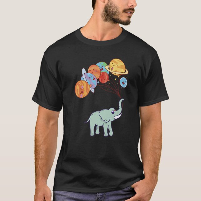 Aerospace Solar System Planets  Space Elephant T-Shirt (Front)