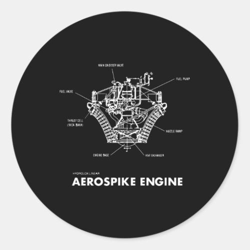 Aerospike Engine Schematic Classic Round Sticker