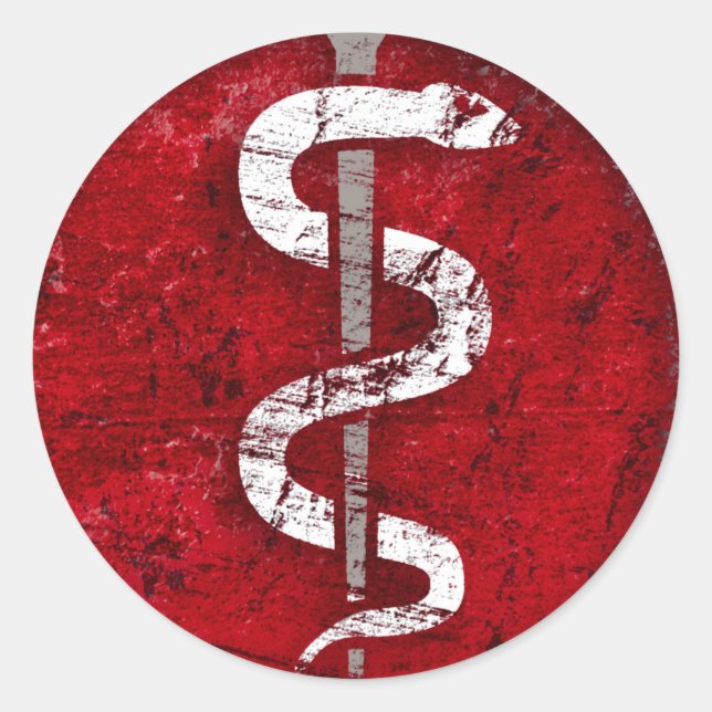 Aeskulap Natter Mediziner Arzt 02-2014 A.png Classic Round Sticker (Front)