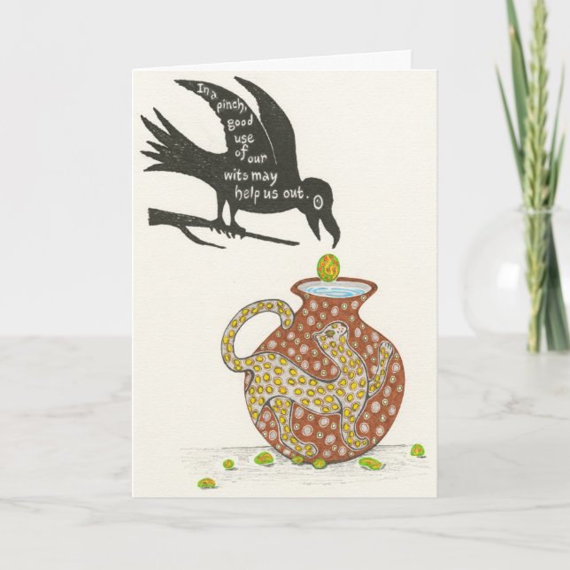Aesop's Crow and the Pitcher Notecard (Front)