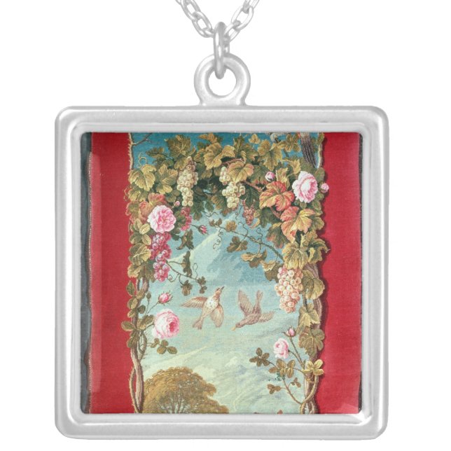 Aesop's fable The Fox and the Grapes Silver Plated Necklace (Front)