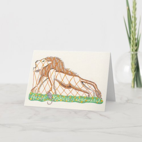 Aesops Mouse and the Lion Notecard