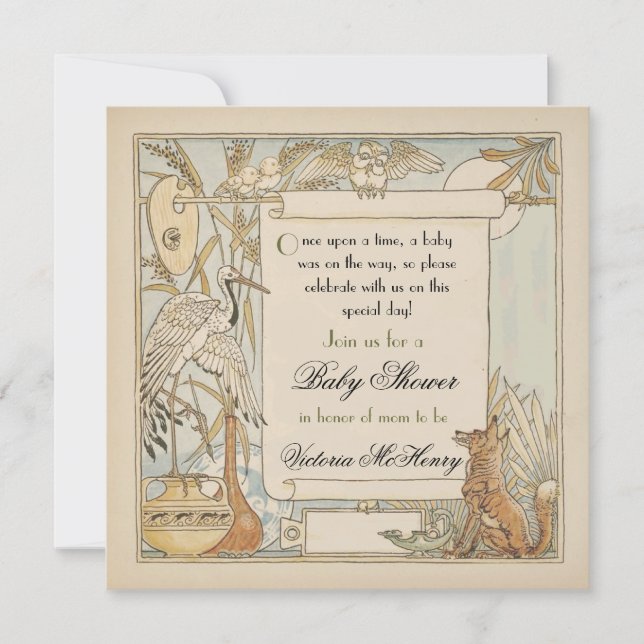 Aesop's Storybook Baby Shower Invitations (Front)