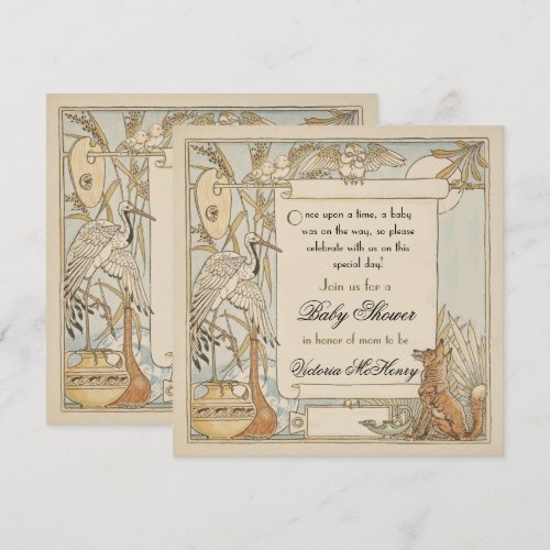 Aesop's Storybook Baby Shower Invitations