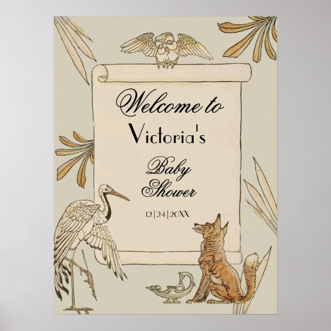 Aesop's Storybook Book Welcome Sign (Front)