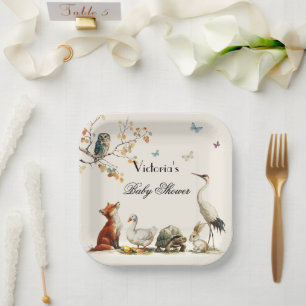 Aesop's Storybook Characters Baby Shower Paper Plates