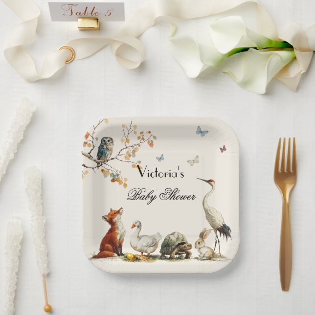 Aesop's Storybook Characters Baby Shower Paper Plates (Wedding)