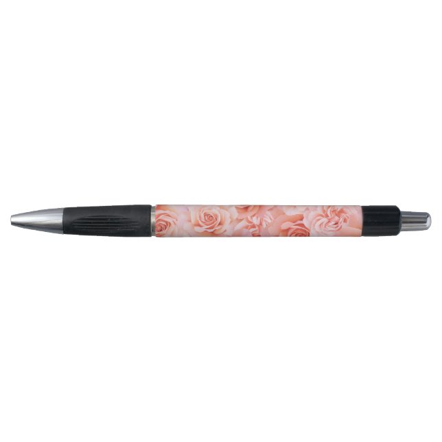 Aestetic pink floral rose blossoms pen (Front)