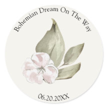 Aestetic Pink Flower Green Leaves Soft Pastel