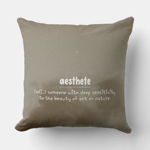 Aesthete Dictionary Typography Nature Art Throw Pillow