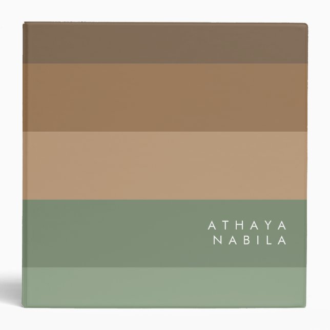 Aesthethic Stripe Color Personalized Binder (Front)