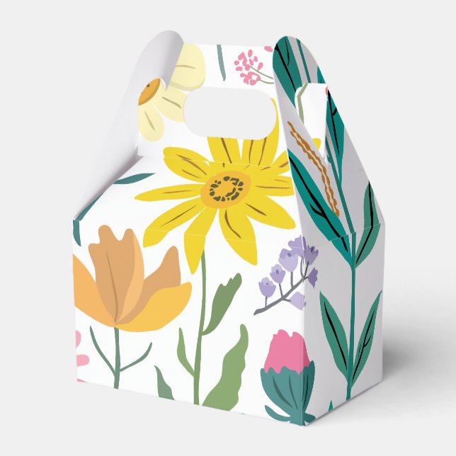 Aesthetic 60’s Retro Wildflowers, Favor Boxes (Front Side)
