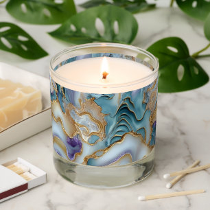 Aesthetic Agate inspired Geode Pattern Scented Candle
