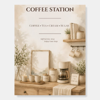 Aesthetic Airbnb Coffee Station Sign
