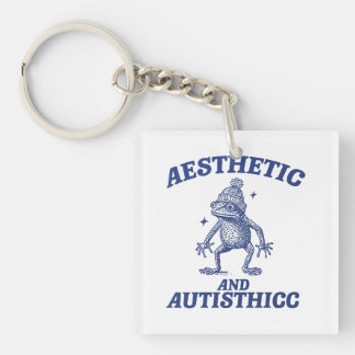 Aesthetic and Autisthicc Frog Illustration Keychain