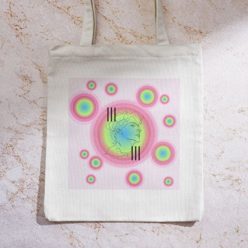 aesthetic angel number 111 with gradient tote bag