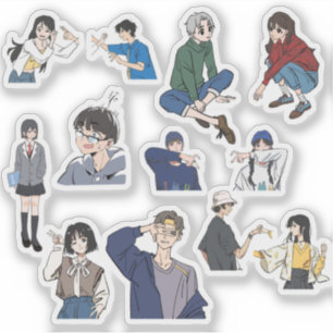 Aesthetic Anime Boy & Girl Casual Outfit Vinyl Sticker