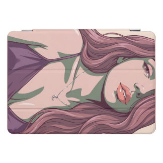 Aesthetic Anime Girl iPad Case with Pencil Holder