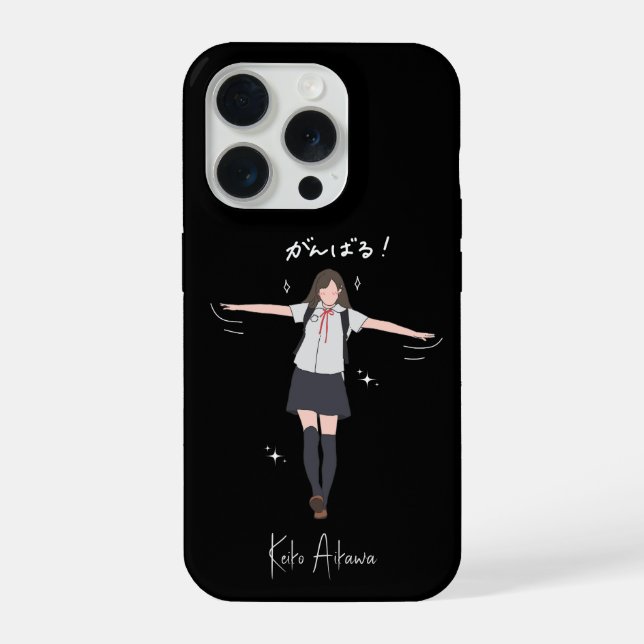 Aesthetic Anime uniform girl Customizable iPhone Case (Back)