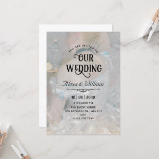 Aesthetic art paint wedding invitation