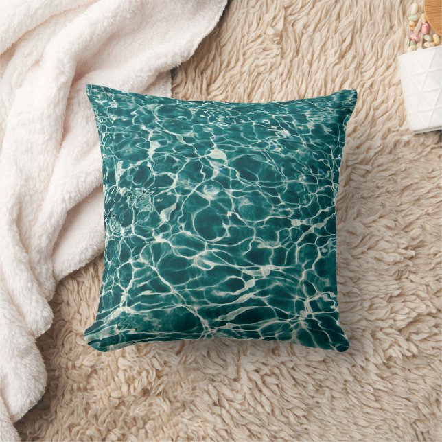 Aesthetic Artwork - Serene Turquoise Water Surface Throw Pillow (Blanket)