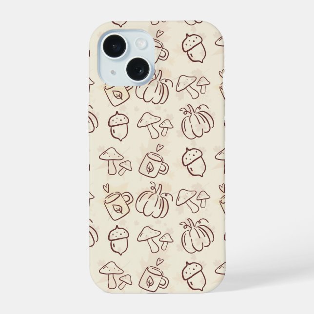 Aesthetic Autumn Doodle Pattern Phone Case (Back)