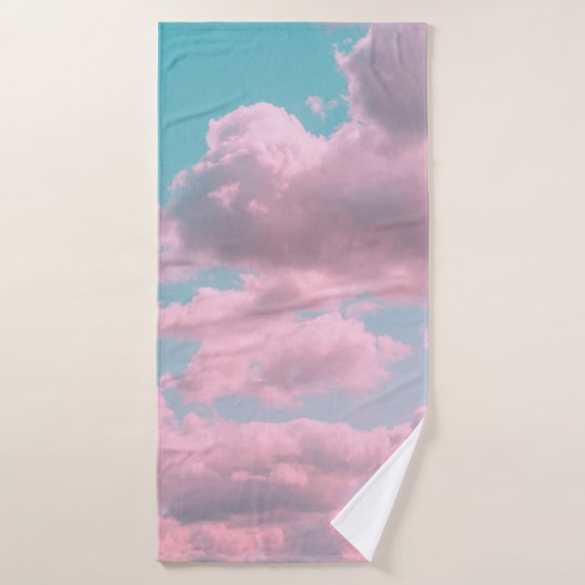 Aesthetic background with beautiful turquoise sky  bath towel (Bath Towel)