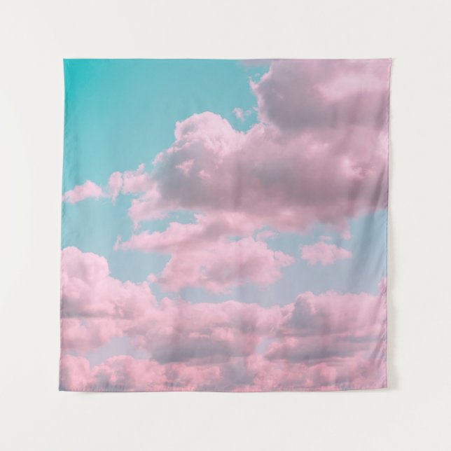 Aesthetic background with beautiful turquoise sky  tapestry (Front)