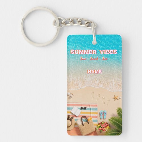 Aesthetic Beach Summer Acrylic Keychain
