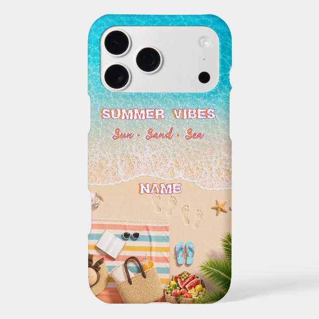 Aesthetic Beach Summer Turquoise Phone Case (Back)