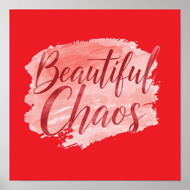 Aesthetic Beautiful Chaos Script Typography Poster (Front)