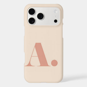 Aesthetic Beige Terracotta Minimalist Initial Lett iPhone 17 Pro Max Case