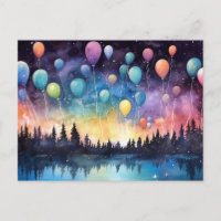 Aesthetic Birthday Lake Landscape Greeting Card