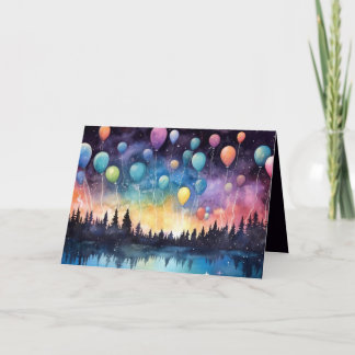 Aesthetic Birthday Lake Landscape Greeting Card