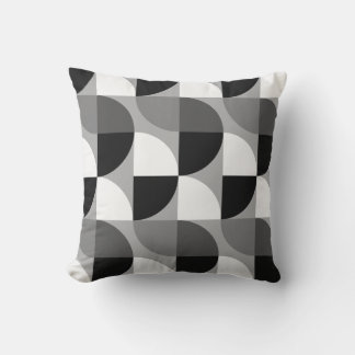 Aesthetic Black and white abstract mid-century Throw Pillow