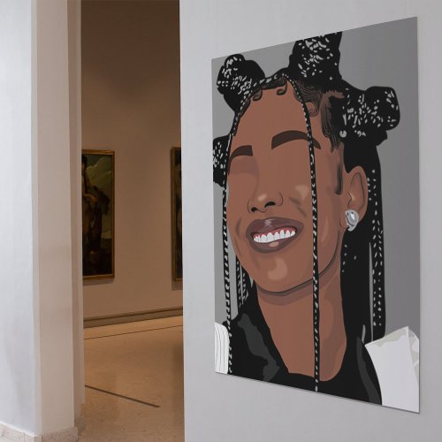Aesthetic Black skin girl Marsai Martin smile art Poster