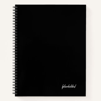 Aesthetic Black Spiral Notebook with Custome Name