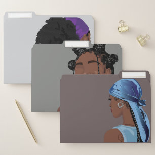 Aesthetic black woman artwork file folder